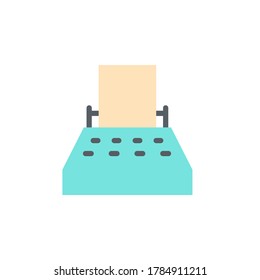 Typewriter, paper icon. Simple color vector element  of icon for ui and ux, website or mobile application