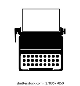 typewriter portable retro icon vector art logo illustration