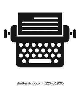 Typewriter scenario icon simple vector. Video movie. Activity film