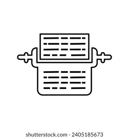 Schreibmaschine, Drehbuch, Drehbuchsymbol, perfekte Verwendung für Printmedien, Web, Stockbilder, kommerzielle Nutzung oder jede Art von Design-Projekt.