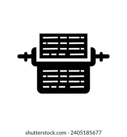 Typewriter, script, screenplay icon, Perfect use for print media, web, stock images, commercial use or any kind of design project.