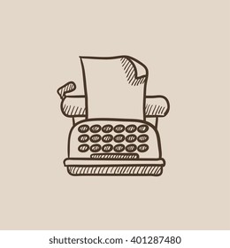 Icono de esbozo de máquina de escribir.