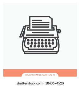 Typewriter symbol Icon Vector Illustration