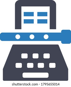 Typewriter typing machine icon (Vector illustration)