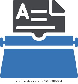 typewriter vector glyph colour icon