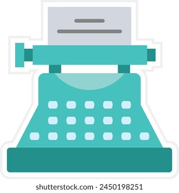 Typewriter vector icon. Can be used for printing, mobile and web applications.