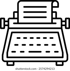 Typewriter vector icon. Can be used for printing, mobile and web applications.