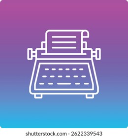 Typewriter vector icon. Can be used for printing, mobile and web applications.