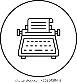 Typewriter vector icon. Can be used for printing, mobile and web applications.
