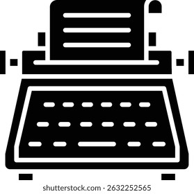 Typewriter vector icon. Can be used for printing, mobile and web applications.