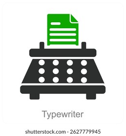 Typewriter vector icon concept design