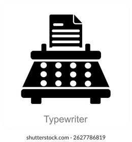 Typewriter vector icon concept design