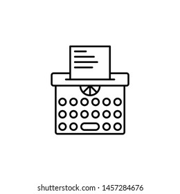 Typewriter vector icon. Illustration isolated vector sign symbol