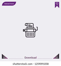 Typewriter vector icon. Modern, simple, isolated, flat best quality icon for web site designs or mobile apps. Vector illustration eps10.
