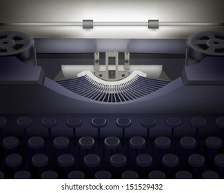 Typewriter.  Vector illustration.