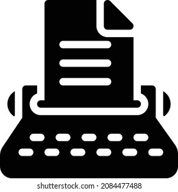 typewriter vector illustration isolated on a transparent background . glyph vector icons for concept or web graphics.