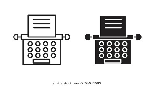 Typewriter vector line icon illustration collection.