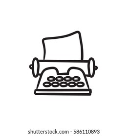Schriftsteller, Vektorgrafik Symbol einzeln auf Hintergrund. Handgezeichnete Schriftzeichen. Sketch-Icon für Schreibmaschinen für Infografiken, Webseiten oder App.