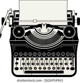 Typewriter vintage design art illustration premium quality