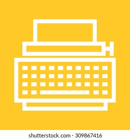 Typewriter, writing, letter icon vector image.Can also be used for law and order. Suitable for mobile apps, web apps and print media.