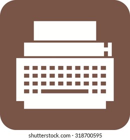 Typewriter, writing, letter icon vector image.Can also be used for law and order. Suitable for mobile apps, web apps and print media.