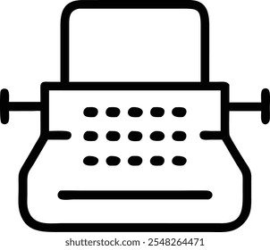 Typewriter,writer,writing,copywriting vector line icon, linear concept, outline sign, symbol