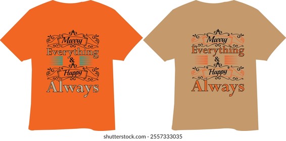 Typhography t-shirt design with color variation