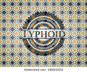 Typhoid arabesque style badge. arabic decoration.