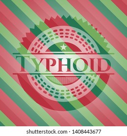 Typhoid christmas badge. Vector Illustration. Detailed.