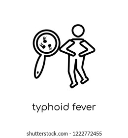 Typhoid fever icon. Trendy modern flat linear vector Typhoid fever icon on white background from thin line Diseases collection, editable outline stroke vector illustration