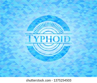 Typhoid light blue emblem with mosaic background