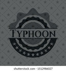 Typhoon black emblem. Vintage. Vector Illustration. Detailed.