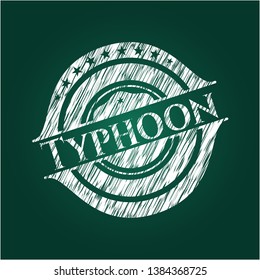 Typhoon chalk emblem written on a blackboard. Vector Illustration. Detailed.