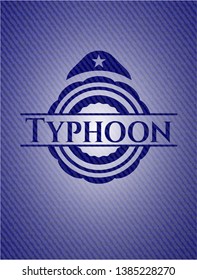 Typhoon denim background. Vector Illustration. Detailed.