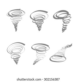 typhoon hand drawn icon set vector isolated.