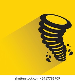 typhoon icon with shadow on yellow background