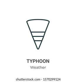 Typhoon outline vector icon. Thin line black typhoon icon, flat vector simple element illustration from editable weather concept isolated on white background