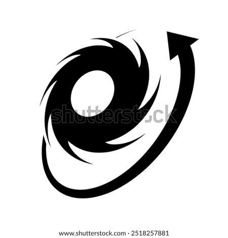 Typhoon silhouette with left rotation