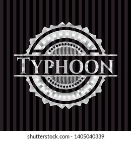 Typhoon silver shiny emblem]. Vector Illustration. Mosaic.