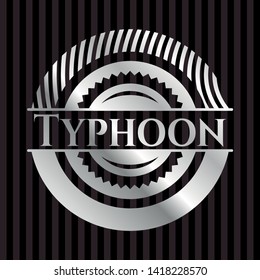 Typhoon silvery shiny emblem. Vector Illustration. Mosaic.