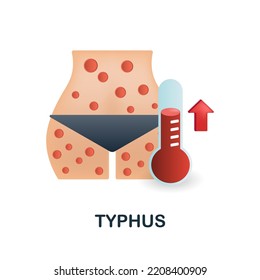 Icono de tifus. 3d ilustración de la colección de desiertos. Icono de 3d de Creative Typhus para diseño web, plantillas, infografías y más