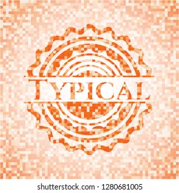 Typical abstract orange mosaic emblem