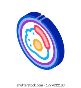 typical american breakfast icon vector. isometric typical american breakfast sign. color isolated symbol illustration