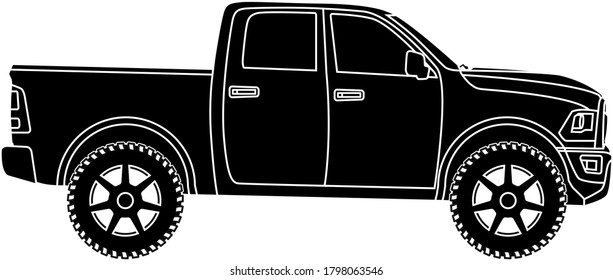 A typical American off-road vehicle from the side