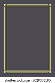 Typical Arabic, Egyptian, Assyrian and Greek motives texture border or frame. Abstract geometric Islamic art. Suitable for book cover, certificate and other. Editable vector illustration EPS 10.