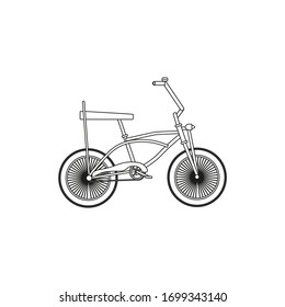 typical bicycle from the 80s on white background