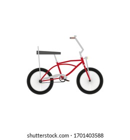 typical bicycle from the 80s on white background