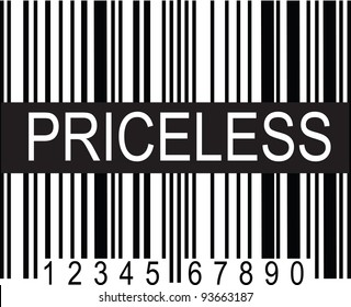 A Typical Black And White Upc Code, With A Broad Band Of Black Displaying The Word, 