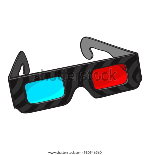 Stock Vektor Typical Blue Red Stereoscopic 3d Glasses Bez Autorskych Poplatku 580546360