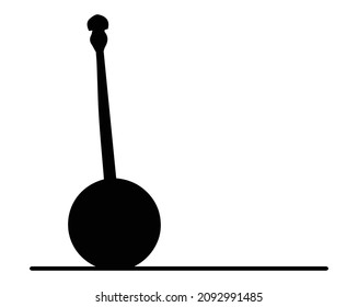 A Typical Bluegrass Banjo Silhouette Musical Abstract Over A White Background